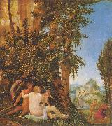 Landschaft mit Satyrfamilie Albrecht Altdorfer